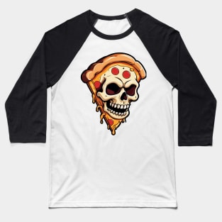 SKULL PIZZA Baseball T-Shirt